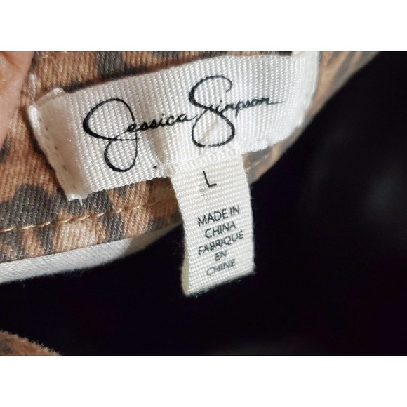 Jessica Simpson Taye Wildcat Brown Animal Print Denim Knee Length Dress Large - Picture 7 of 11